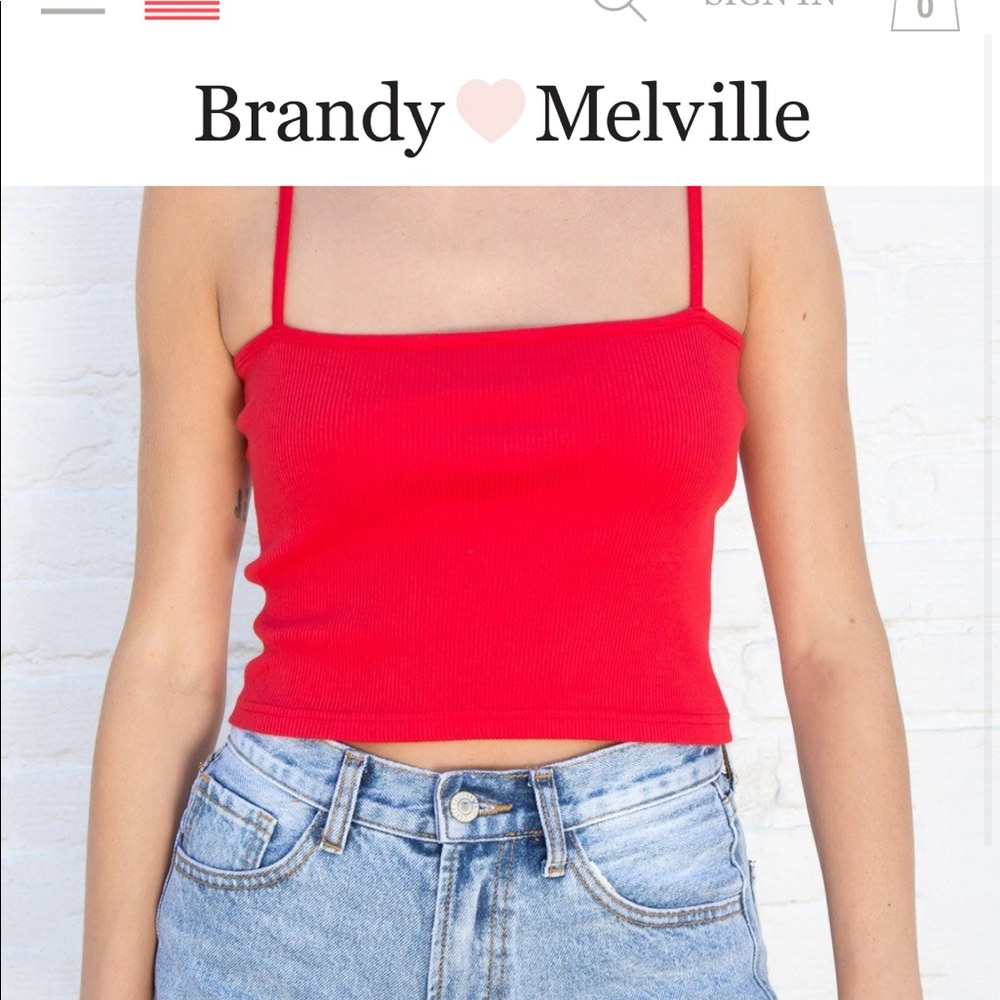 Brandy Melville Red Faye top